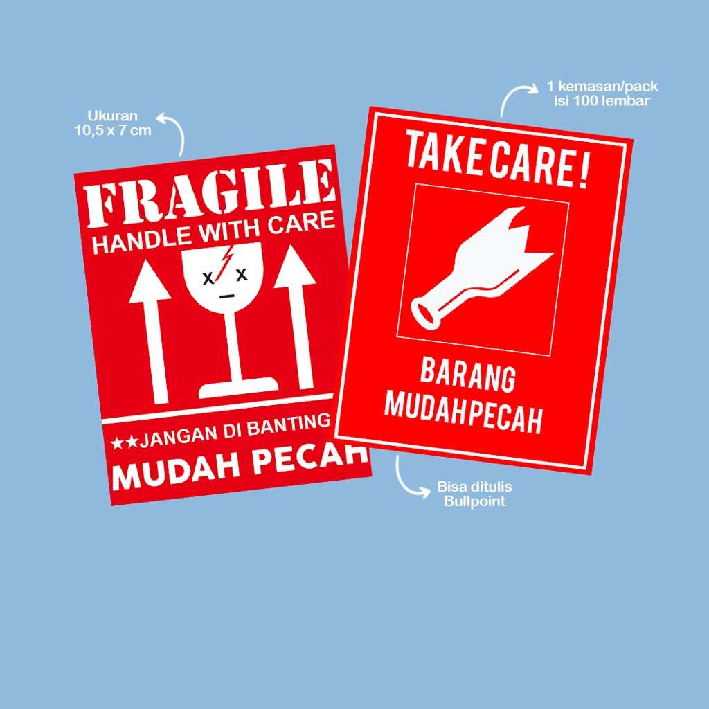 

STIKER PAKET ONLINE SHOP PECAH BELAH VERTIKAL / STICKER FRAGILE BOX PAKET PENGIRIMAN / STIKER PERINGATAN LABEL PAKET AWAS PECAH