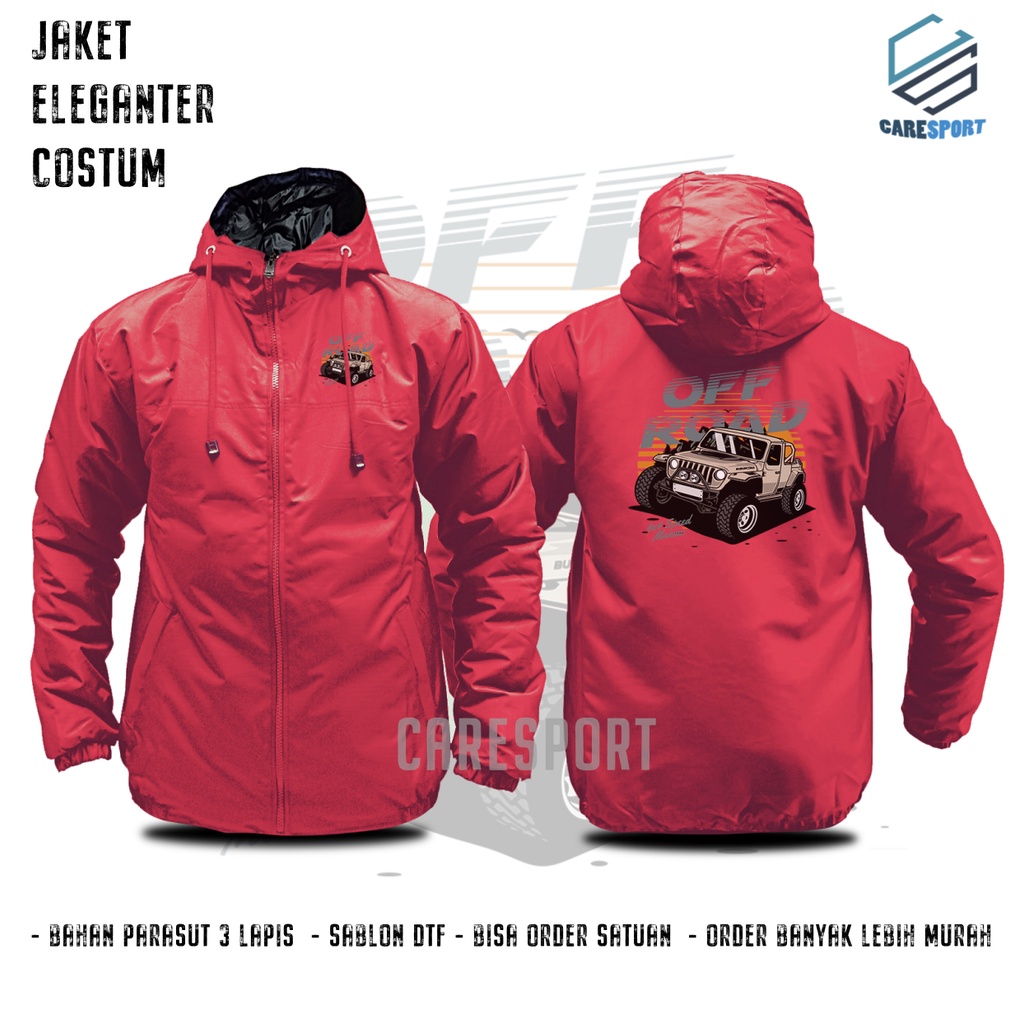 [GROSIR] JAKET CUSTOM ELEGANTER PARASUT TASLAN PRIA KEREN CASUAL DESAIN SENDIRI / JACKET MOBIL MOTOR