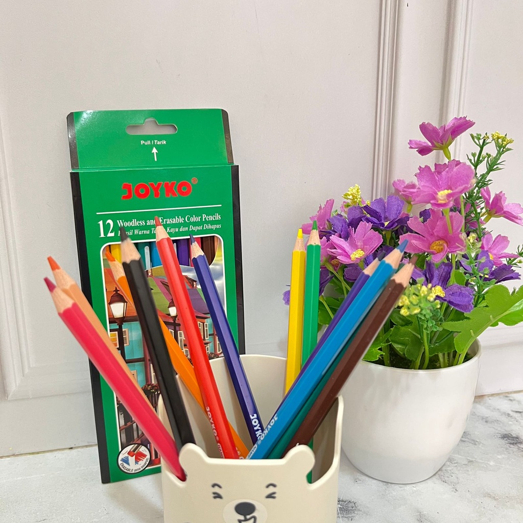 

Pensil warna JOYKO 12 pcs bisa dihapus alat mewarnai erasable colour pencil kualitas terbaik (1set) perlengkapan menggambar anak terlengkap bisa grosir dan cod