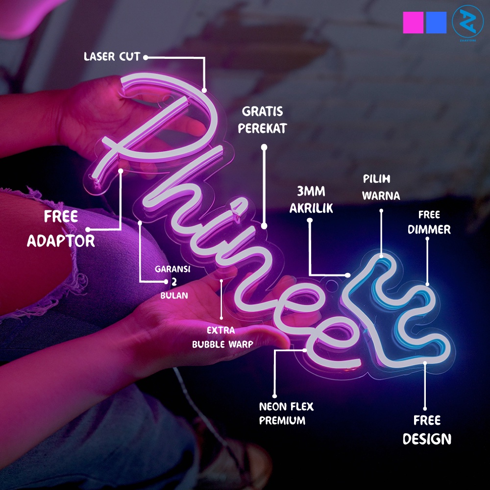 Neon Flex Custom Huruf dan Logo