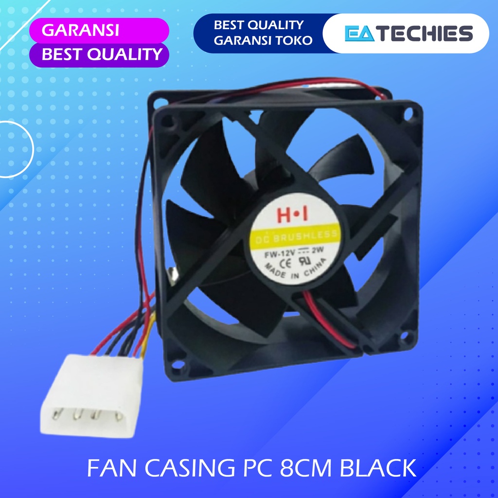 FAN CASING PC 8CM BLACK HITAM / FAN CASE 8 CM / KIPAS CPU + BAUT