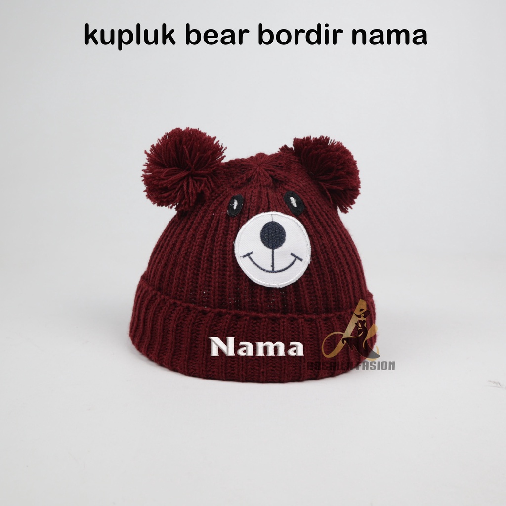 KUPLUK BORDIR BEAR GRATIS TAMBAH NAMA