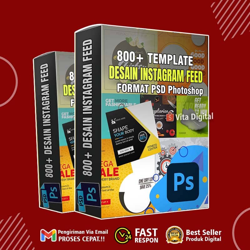 800+ Template Desain Instagram Feed Format PSD (PhotoShop) Siap Edit