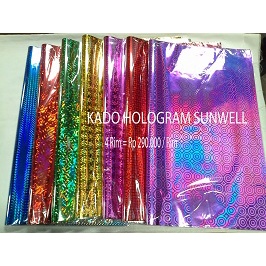 

(10LEMBAR) Plastik HOLOGRAM pembungkus parcel kado / Kertas Kado Hologram Mengkilap 3D Plastik Kilap