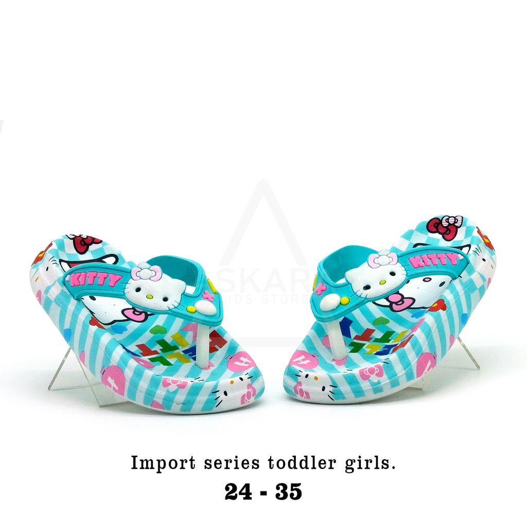 ASKARA - Sandal jepit anak perempuan import karakter kitty 24-35