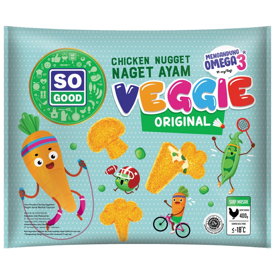So Good Chicken Nugget Veggie 400 gram - So Good Nugget Ayam Veggie
