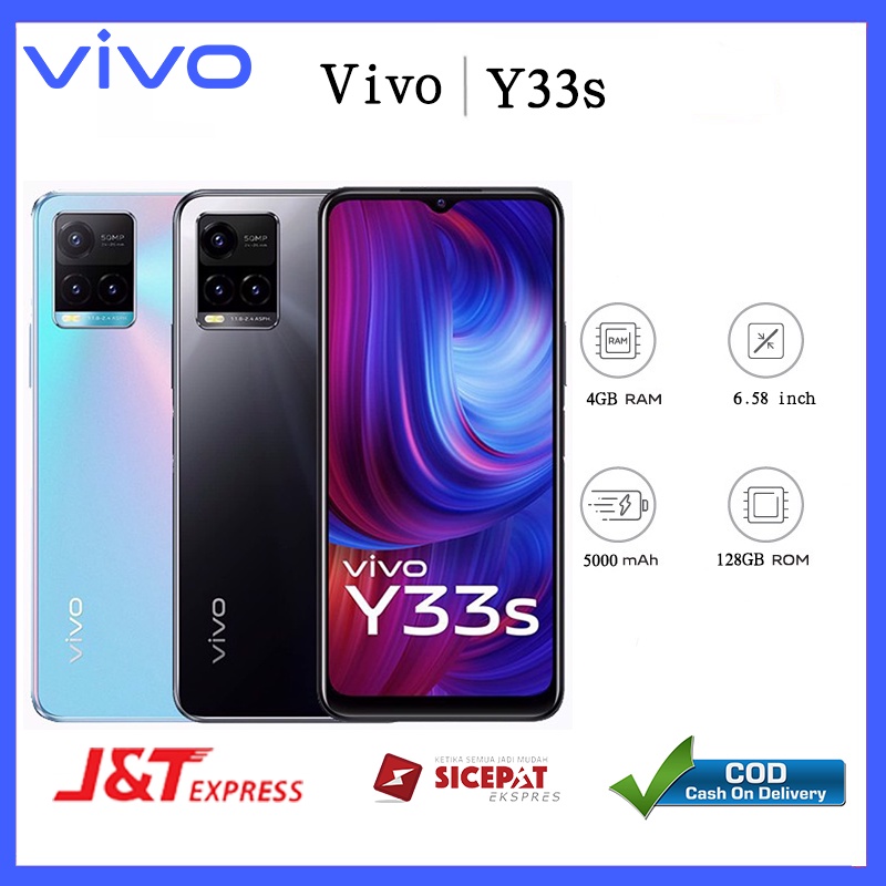 HP Vivo Y33s ori original hp new hp baru ram 6/128GB,6.58 big inches HD screen,16MP+50MP kamera,Hp s