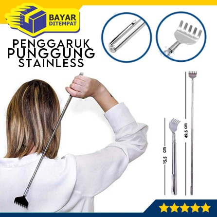 Alat Garuk Punggung Badan Penggaruk Stainless Steel Tarik