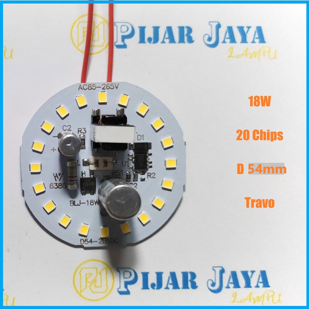 PCB Lampu LED AC 18 watt TRAVO - Mesin LED AC 18w - Sparepart Lampu LED AC Modul Mata LED 18watt