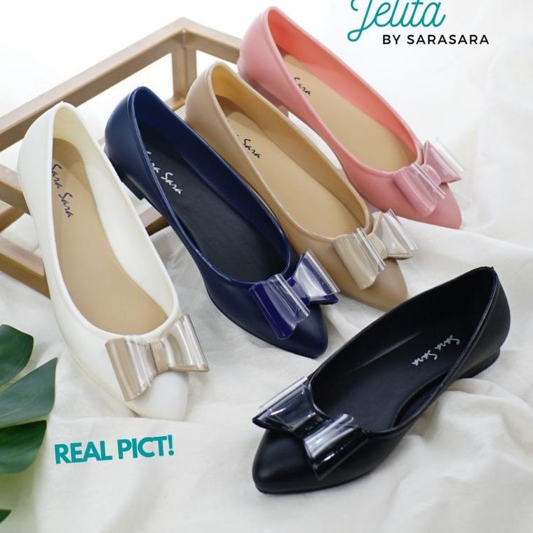 LANGSUNG ORDER Flat Shoes Jelly Wanita Sara Sara JELITA - Sepatu Jelly Wanita - Sepatu Flat