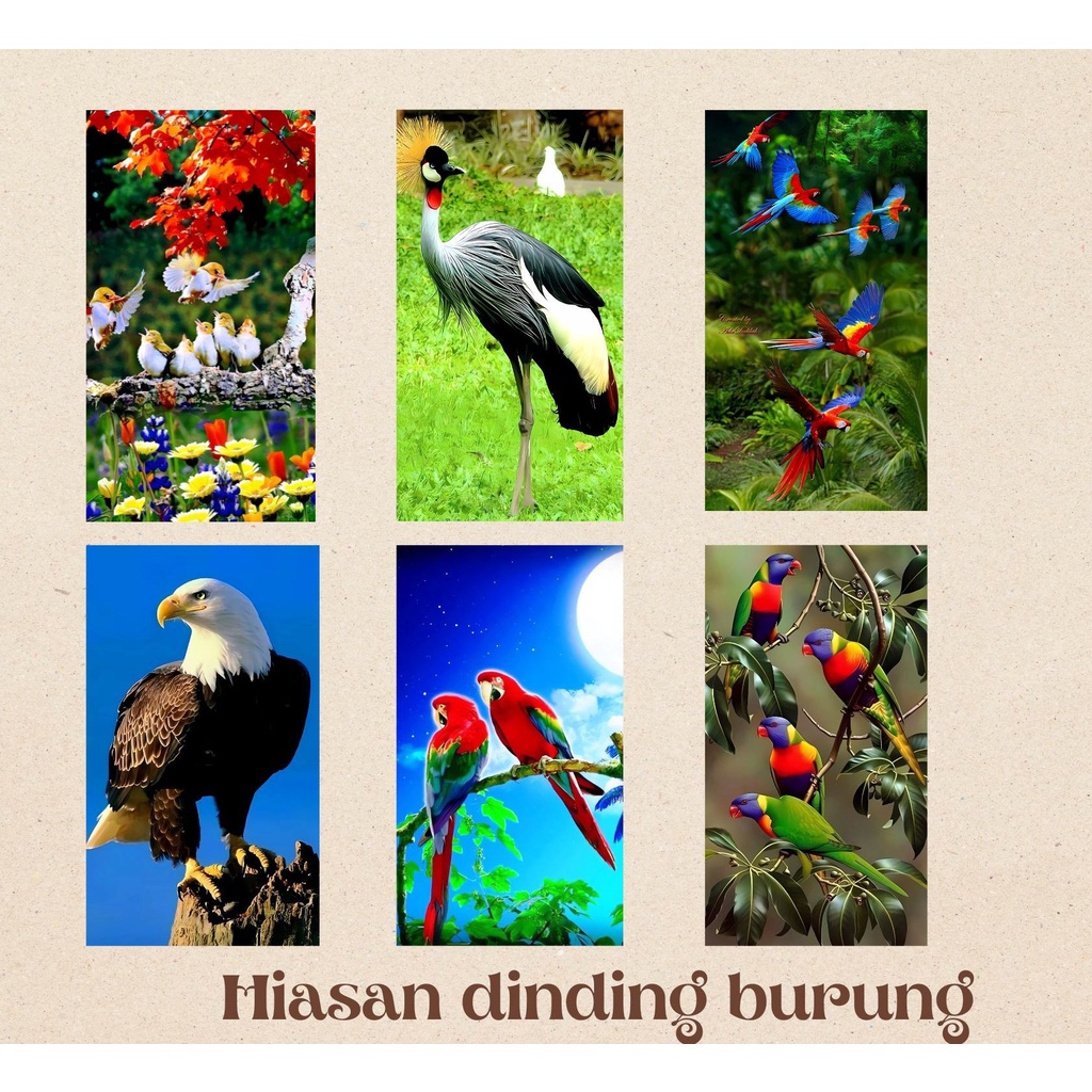 Pajangan / hiasan dinding gambar burung