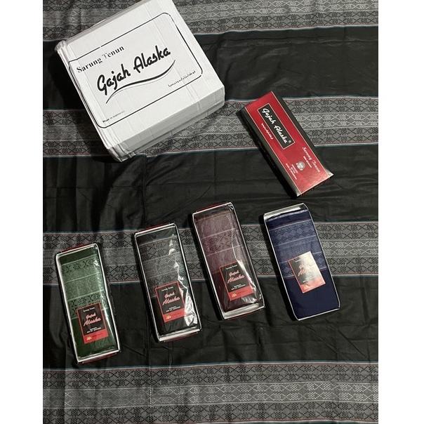 DISKON  Sarung Tenun Gajah Alaska Motif 3 Baris Dewasa | Souvenir Haji | Oleh oleh Umroh