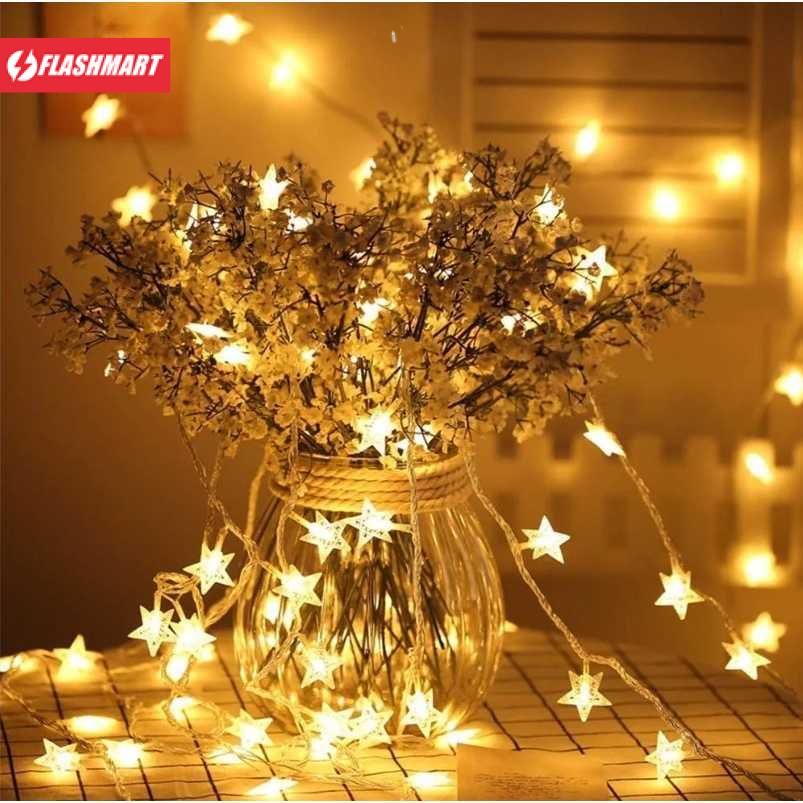 Flashmart Lampu Hias String Lights Star Shape Battery Power 20 LED - 2G11