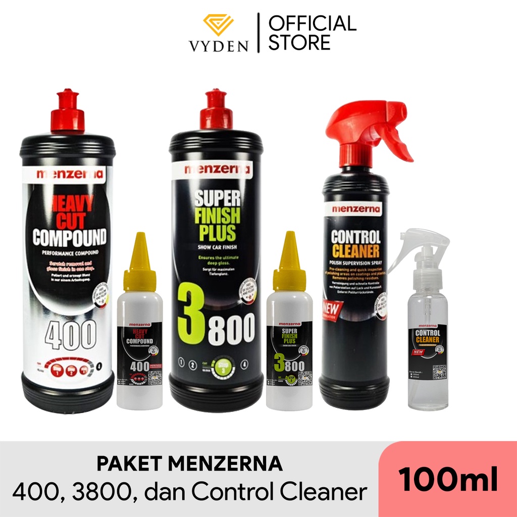 MENZERNA COATING Paket Komplit 100ml ECER Kompon Kasar Halus Cleaner MURAH