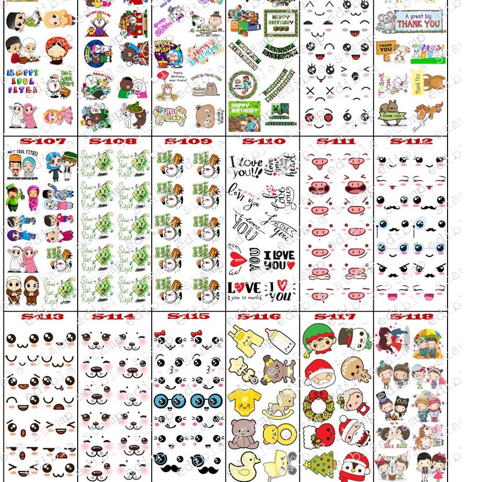 

>XC26619< Edible Stamp Stiker Makanan Edible Stiker Edible Image Edible Print Sticker Makanan S101-S118