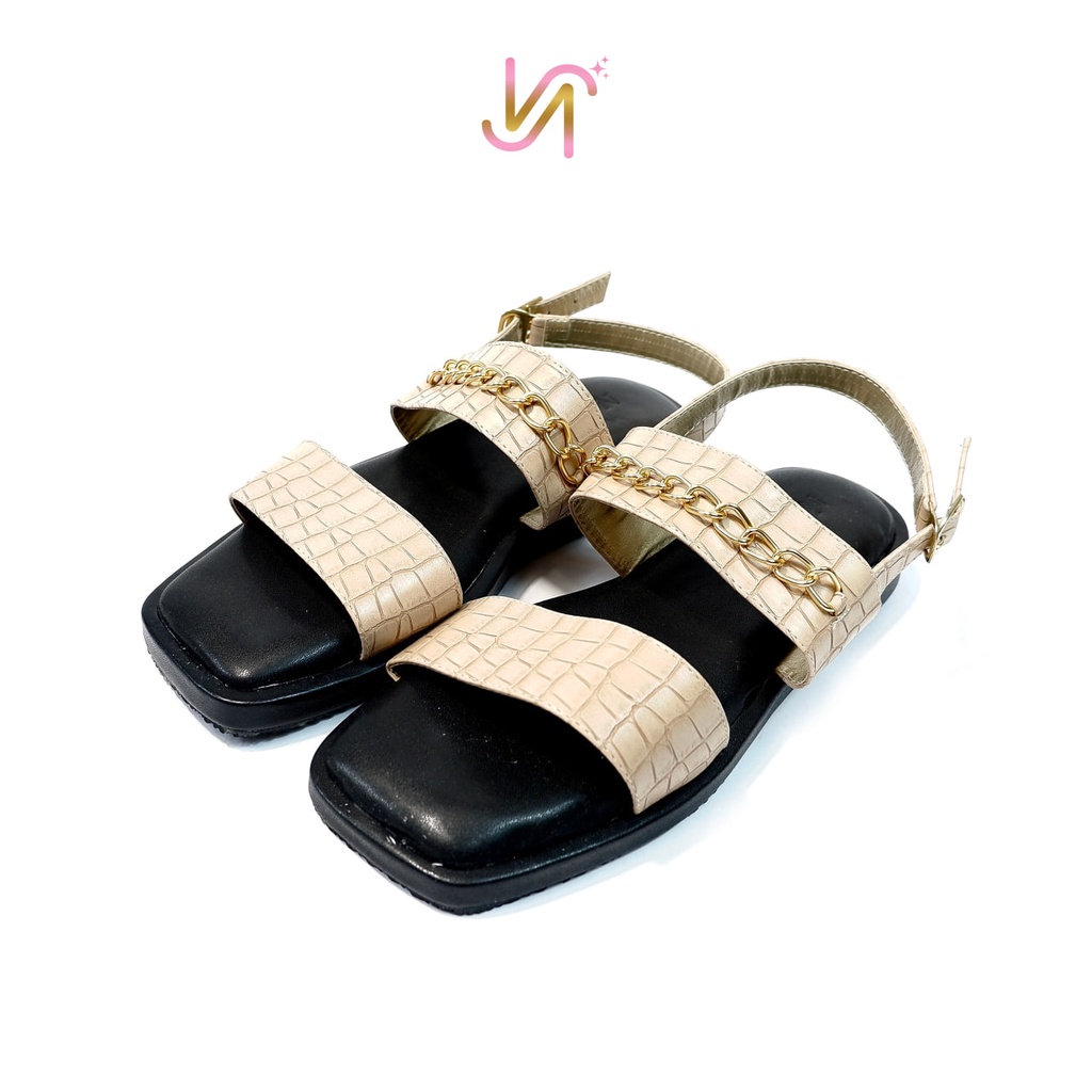 Nadilastuff Croco belt  Sandals Flat Wanita Premium