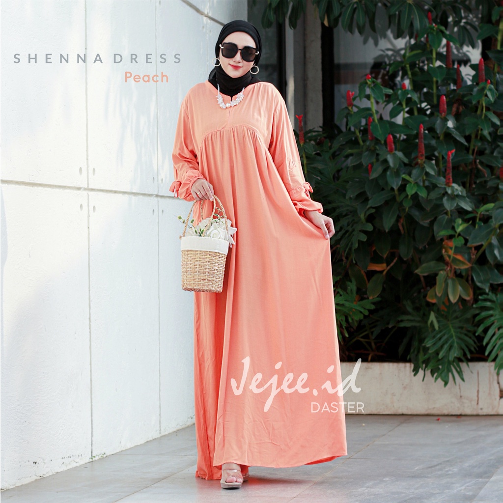 SHENNA LONG DRESS RAYON JUMBO LD 120 GAMIS POLOS BUSUI