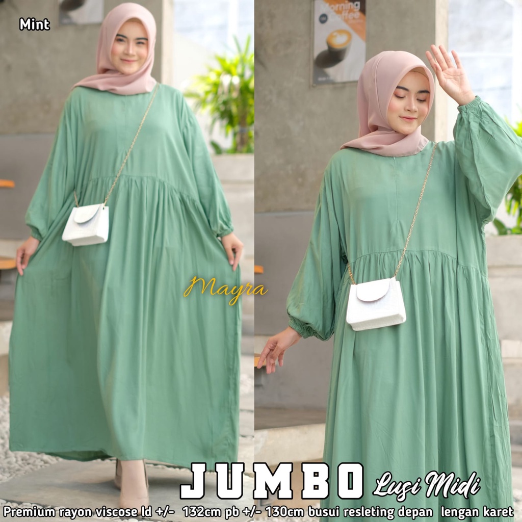 Gamis Jumbo LD 130 Super Besar Muat Bb 100 Bahan Rayon Adem Lembut Dingin 5L 4L XXXXL