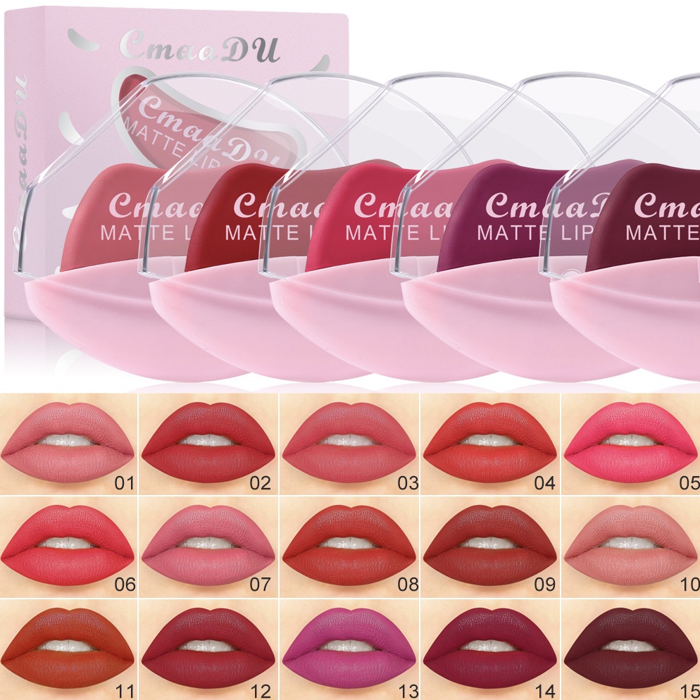 CMAADU BPOM Lazy Lips Velvet Matte Lipstick Bentuk Bibir Lipstik XX097