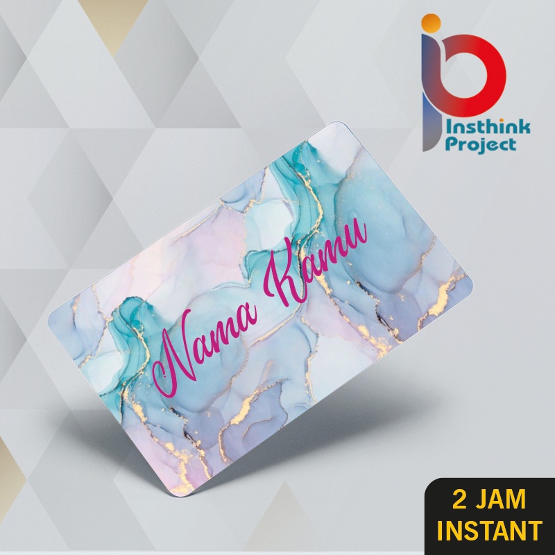 Custom E-Card Printed bukan stiker -  Seri Marble Name