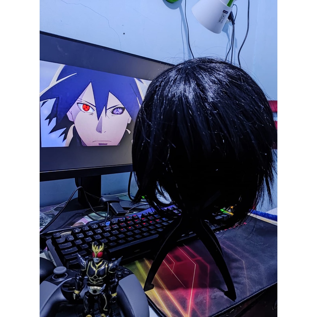 Wig Base Warna Hitam / Wig Sasuke Uchiha Gaiden Boruto Version
