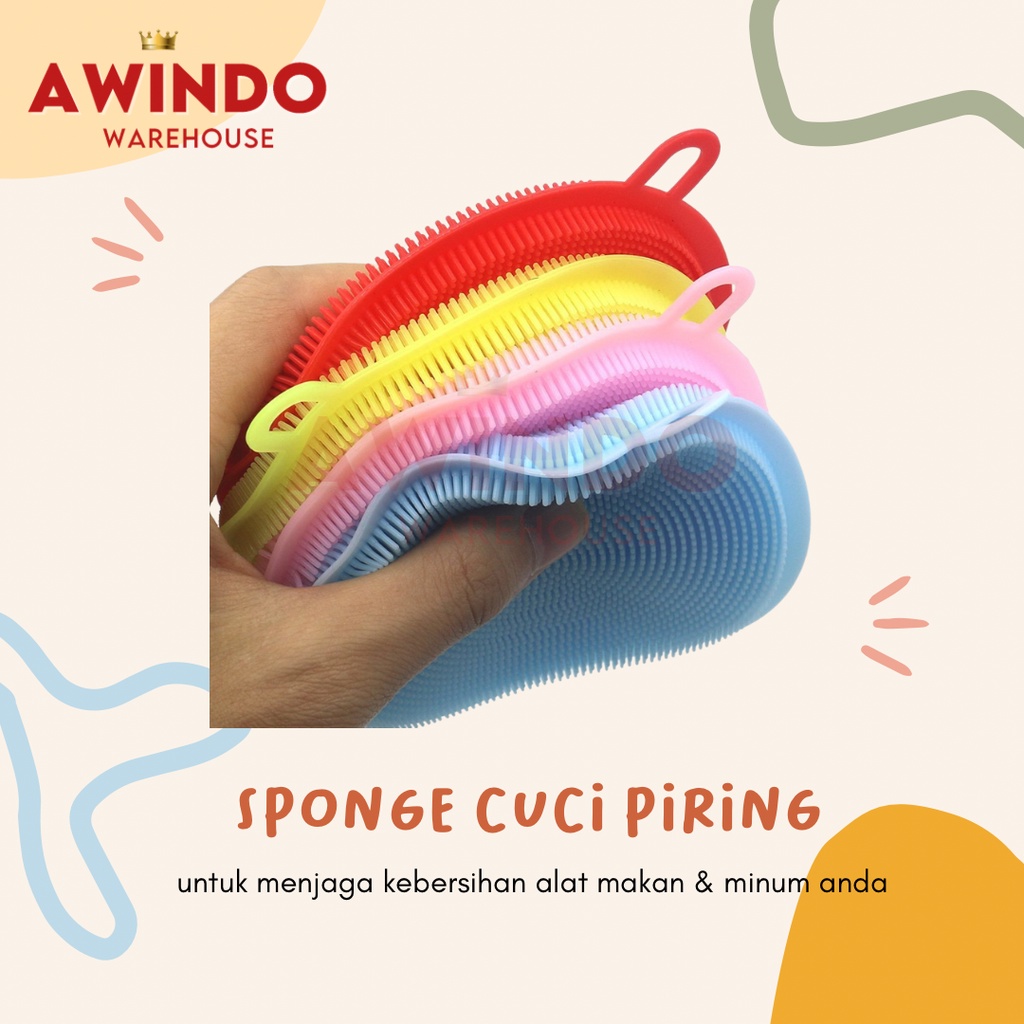 SPONGE CUCI PIRING - Alat Sikat Spons Pembersih Piring Gelas Anti Kuman