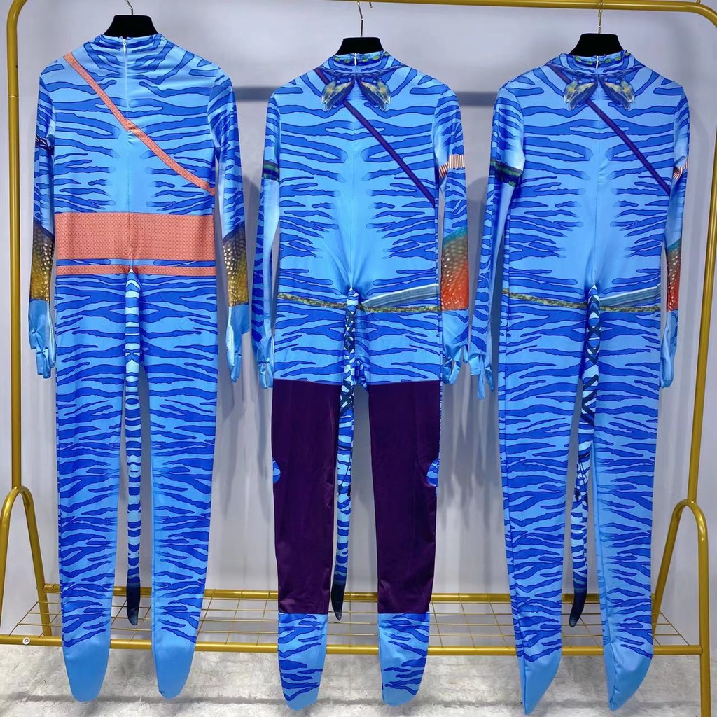 Avatar 2 Cospaly Bodysuit Costumes anak Laki-laki Cosplay Hot Movie Avatar2 Costume Suit Halloween Costume Anime Clothes