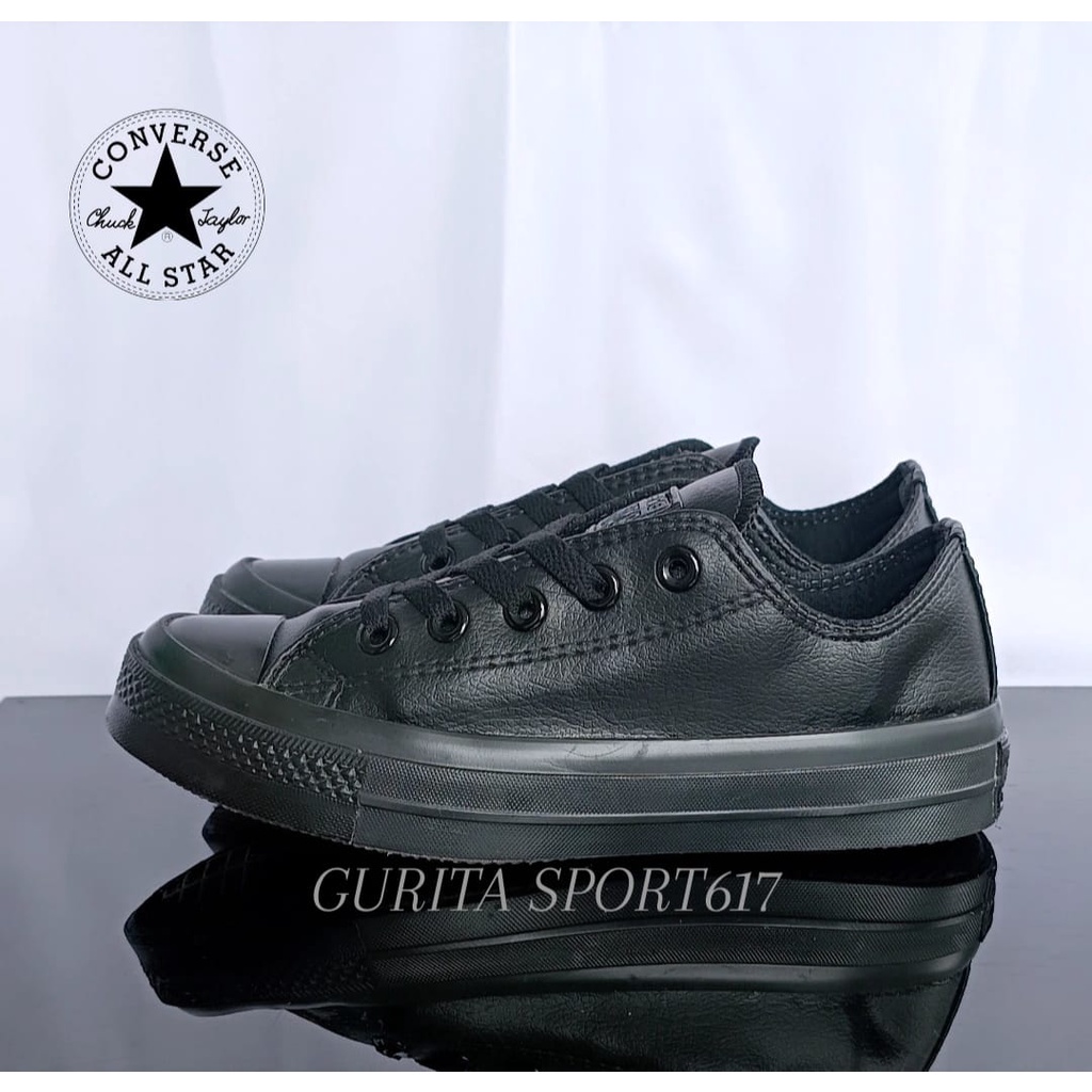 Sepatu Converse Pendek Kulit Pria | All Star  Full Black