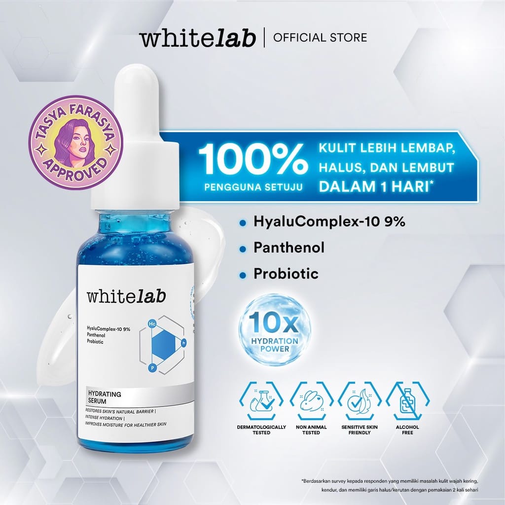 Whitelab Hydrating Serum - Serum Kulit Kering Perkuat Hidrasi Untuk Kulit Lembap, Halus &amp; Kenyal