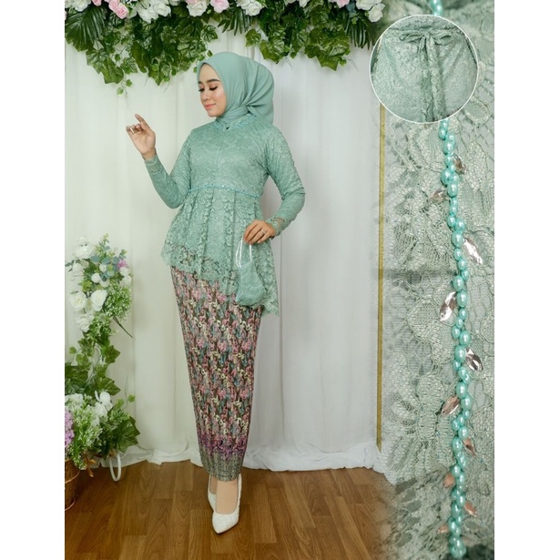 Permata Olshop / Setelan Kebaya Tunik Miring Nayla NK / Kebaya Wisuda / Kebaya Modern / Kebaya Busui / Kebaya Payet / Kebaya Remaja / Kebaya Pesta Kondangan / Kebaya Brukat