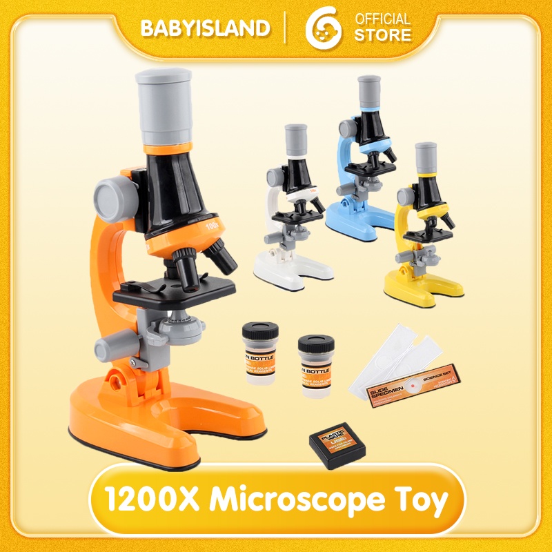 【4 Warna】1200X Mikroskop Kit Lab Homeschool Science Educational Mainan Untuk Hadiah Anak-anak