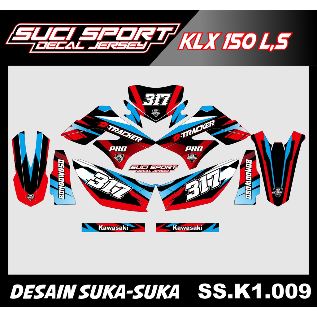 DECAL STIKER STRIPING KLX 150 LAMA, KLX L, KLX S, DTRACKER 150 LAMA FULL BODY FREE CUSTOM (SSS.K1.00