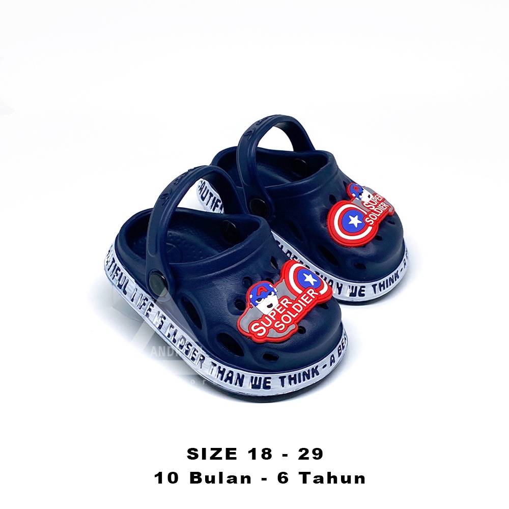 NEW Sandal anak laki-laki baby boys model baim karakter captain soldier 8 bulan - 6 tahun - Andrian Collin