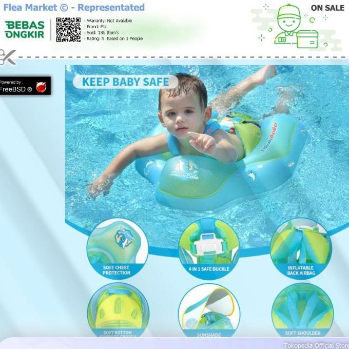 SWIM BOBO Pelampung Kolam Renang Bayi Canopy Size L - FB1027P