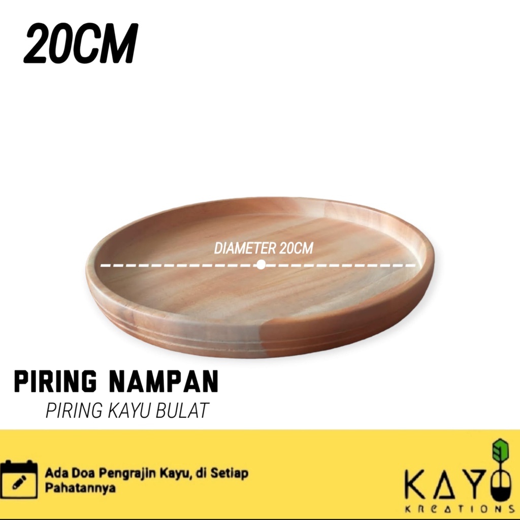 PIRING NAMPAN Kayu BULAT Aesthetic - Perwlatan Dapur Kayu