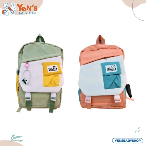 Tas Ransel Sekolah 867 Anak / Backpack Lucu Warna Pastel