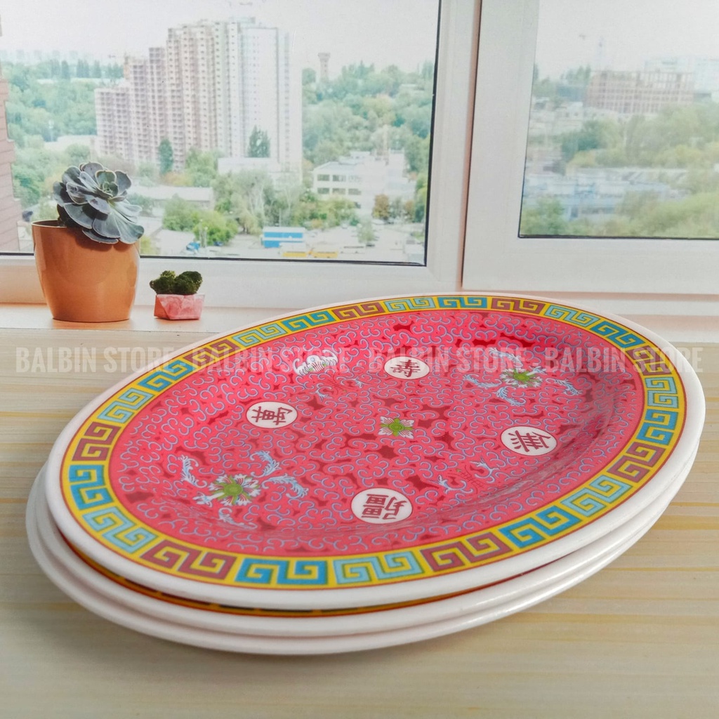 12 PCS | 6 PCS PIRING OVAL KECIL 808 MELAMINE WARE MOTIF | PIRING SAJIAN | PIRING LODOR | PIRING OPAL KECIL