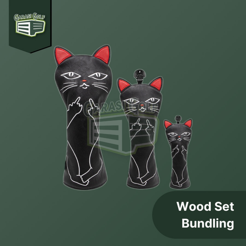 Naughty Cat Wood Set Head Cover Golf - Sarung Stick Driver Wood Rescue