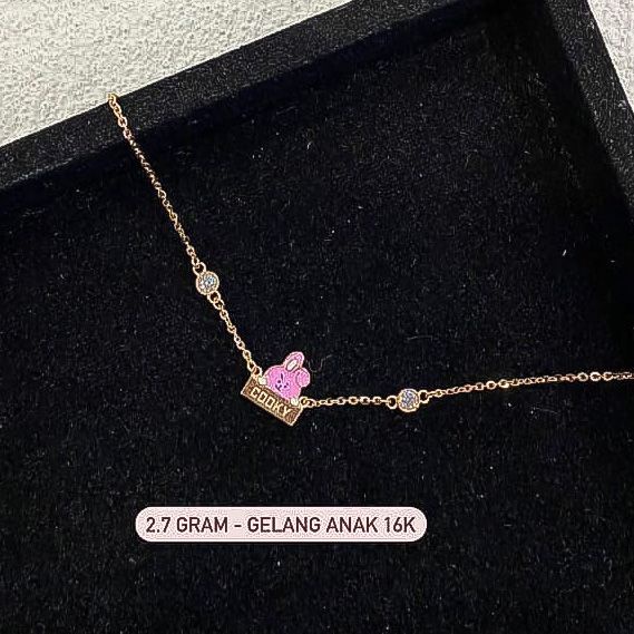 Gelang rantai anak emas asli kadar 70 700 16k boneka BTS ice cream bintang strader vivo double fancy sunny plat gajah holo S  stoberi kupu hello kitty tangan