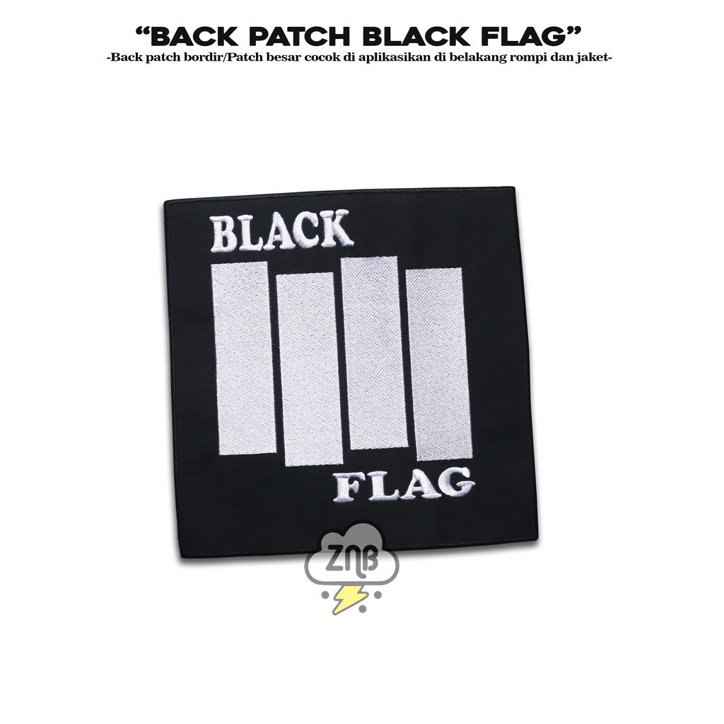 PATCH BLACK FLAG PATCH MUSIK/BAND PATCH PUNGGUNG TEMPELAN JAHIT