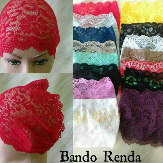 [KHB] Grosir Isi 10pcs Bandana Brukat ll Inner Renda l Dalaman Hijab l Daleman Kerudung ll Bisa