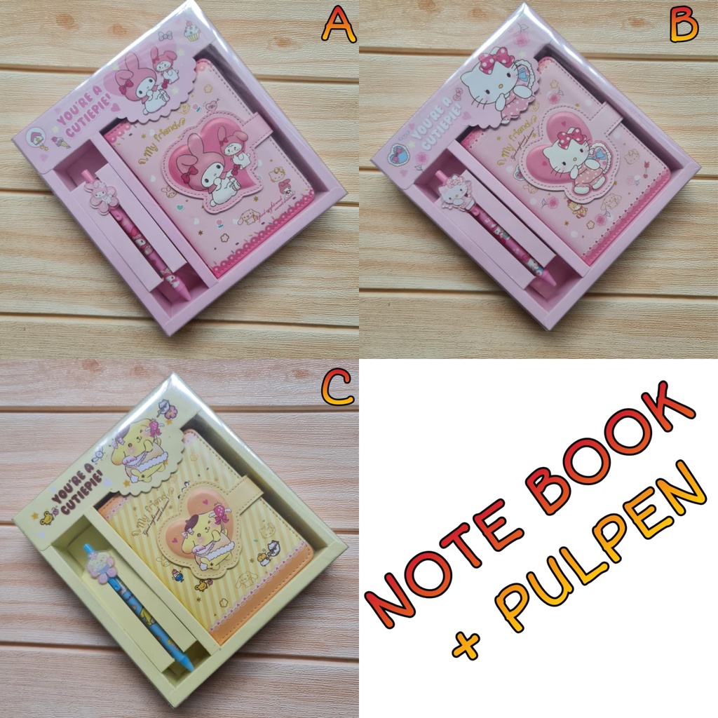 

NOTE BOOK SET PULPEN LOVE MELODY HELLO KITTY