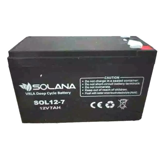 Aki Ups Aki Mobil Mainan 12 V 7 Ah Aki Kering Vrla Solana Sol12-7 Debezzz
