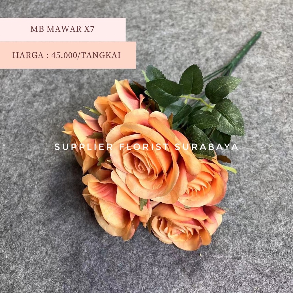 MB MAWAR X9 BUNGA PALSU MAWAR HOLLAND PREMIUM ARTIFICIAL FLOWER BUNGA HIAS BUKET BUNGA ROSE PREMIUM ROSE HOLLAND ROSE KUALITAS IMPORT