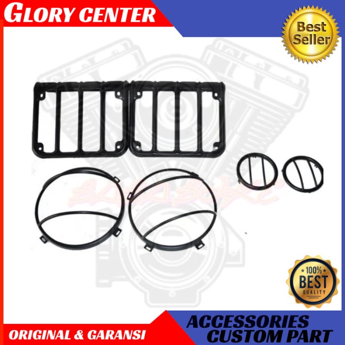 Guard Light Jeep Wrangler Jk Rubicon Set / Grill Lampu Jeep Rubicon