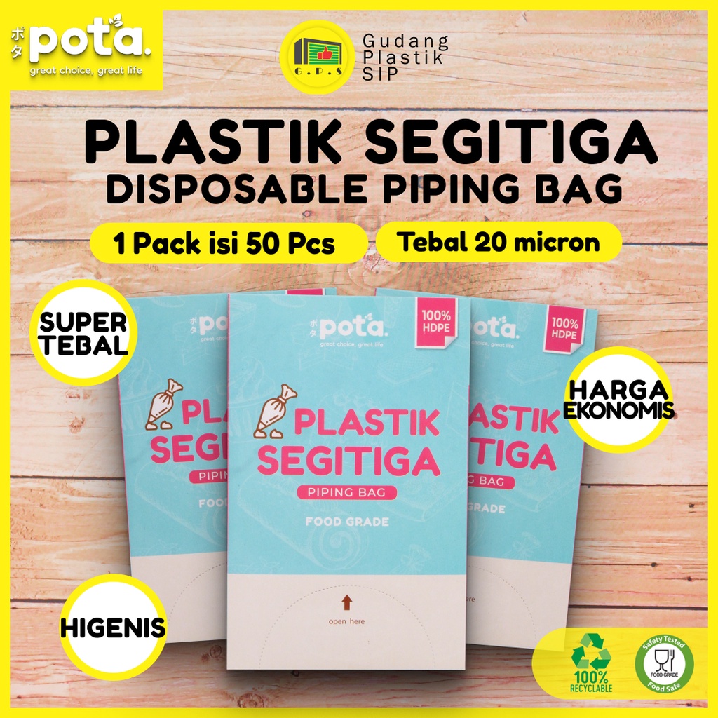 Plastik Segitiga / Plastik Papping Piping Bening isi 50 pcs