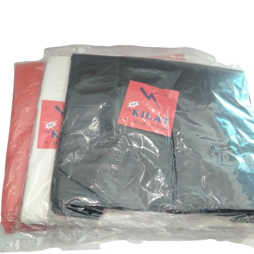 [2 Pack] Kresek Hitam Kilat 03 x 28 | Kresek Putih Kilat 03 x 28 | Kresek Merah Kilat 03 x 28