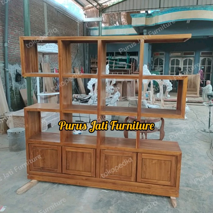 PJ1 Custom Order Lemari Rak Buku Partisi Penyekat Ruangan Panjang 190 cm