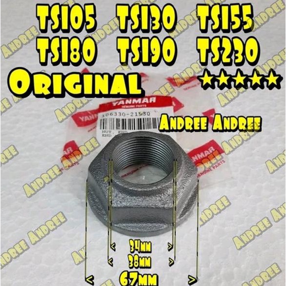 TS 105 130 155 180 190 230 Nut Crankshaft Flywheel Mur Kruk As Roda Angin Yanmar TS105 TS130 TS155 T