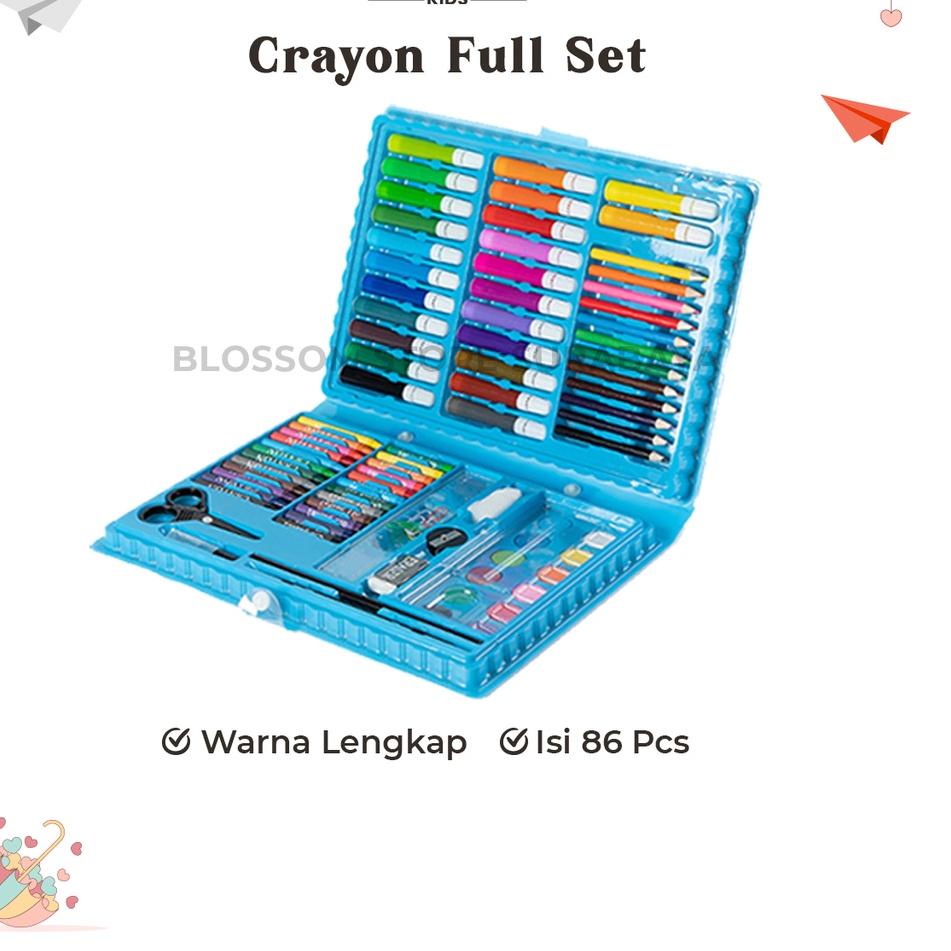 

Best Model Crayon Anak Set Koper 86Pcs In 1 Krayon Mewarnai Anak - Blossom Kids